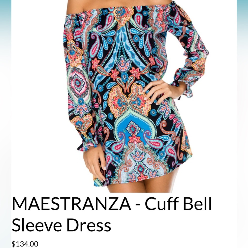 Luli Fama la maestranza cuff bell sleeve shift dress - Picture 4 of 10